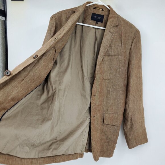 Banana Republic Modern Fit Linen Resort Casual Coastal Earthy Blazer Jacket 42R - Picture 5 of 11
